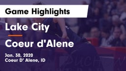 Lake City  vs Coeur d'Alene  Game Highlights - Jan. 30, 2020