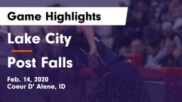 Lake City  vs Post Falls  Game Highlights - Feb. 14, 2020