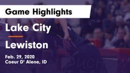 Lake City  vs Lewiston  Game Highlights - Feb. 29, 2020