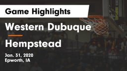 Western Dubuque  vs Hempstead  Game Highlights - Jan. 31, 2020