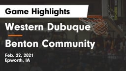 Western Dubuque  vs Benton Community Game Highlights - Feb. 22, 2021