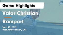 Valor Christian  vs Rampart  Game Highlights - Jan. 10, 2019