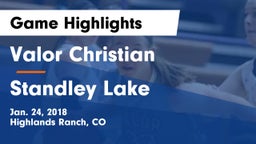 Valor Christian  vs Standley Lake  Game Highlights - Jan. 24, 2018