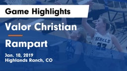 Valor Christian  vs Rampart  Game Highlights - Jan. 10, 2019