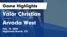 Valor Christian  vs Arvada West  Game Highlights - Feb. 14, 2020