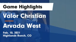 Valor Christian  vs Arvada West  Game Highlights - Feb. 10, 2021