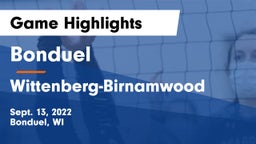 Bonduel  vs Wittenberg-Birnamwood  Game Highlights - Sept. 13, 2022