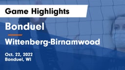 Bonduel  vs Wittenberg-Birnamwood  Game Highlights - Oct. 22, 2022
