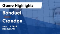 Bonduel  vs Crandon  Game Highlights - Sept. 14, 2023