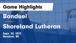 Bonduel  vs Shoreland Lutheran  Game Highlights - Sept. 30, 2023