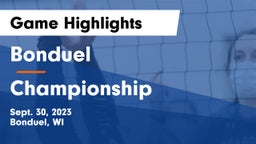 Bonduel  vs Championship Game Highlights - Sept. 30, 2023