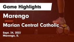 Marengo  vs Marian Central Catholic  Game Highlights - Sept. 24, 2022