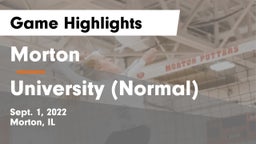 Morton  vs University (Normal)  Game Highlights - Sept. 1, 2022