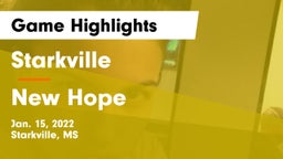 Starkville  vs New Hope  Game Highlights - Jan. 15, 2022