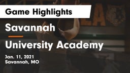 Savannah  vs University Academy Game Highlights - Jan. 11, 2021