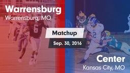 Matchup: Warrensburg High vs. Center  2016