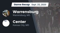 Recap: Warrensburg  vs. Center  2020