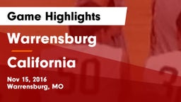 Warrensburg  vs California  Game Highlights - Nov 15, 2016