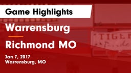Warrensburg  vs Richmond MO Game Highlights - Jan 7, 2017