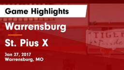 Warrensburg  vs St. Pius X  Game Highlights - Jan 27, 2017