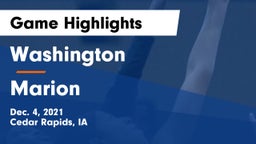 Washington  vs Marion  Game Highlights - Dec. 4, 2021