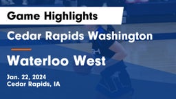 Cedar Rapids Washington  vs Waterloo West  Game Highlights - Jan. 22, 2024
