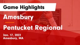 Amesbury  vs Pentucket Regional  Game Highlights - Jan. 17, 2022
