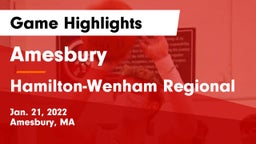 Amesbury  vs Hamilton-Wenham Regional  Game Highlights - Jan. 21, 2022