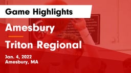 Amesbury  vs Triton Regional  Game Highlights - Jan. 4, 2022