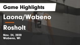 Laona/Wabeno vs Rosholt  Game Highlights - Nov. 24, 2020