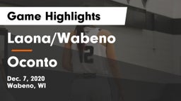 Laona/Wabeno vs Oconto  Game Highlights - Dec. 7, 2020