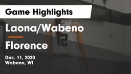 Laona/Wabeno vs Florence Game Highlights - Dec. 11, 2020