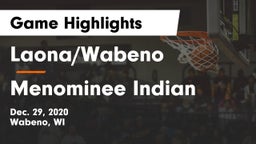 Laona/Wabeno vs Menominee Indian  Game Highlights - Dec. 29, 2020