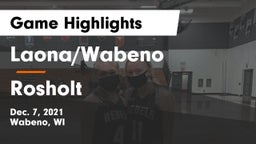 Laona/Wabeno vs Rosholt  Game Highlights - Dec. 7, 2021