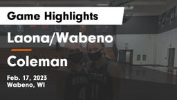 Laona/Wabeno vs Coleman  Game Highlights - Feb. 17, 2023