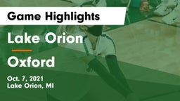 Lake Orion  vs Oxford  Game Highlights - Oct. 7, 2021