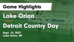 Lake Orion  vs Detroit Country Day  Game Highlights - Sept. 14, 2023