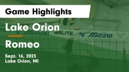 Lake Orion  vs Romeo  Game Highlights - Sept. 16, 2023