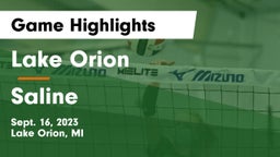 Lake Orion  vs Saline Game Highlights - Sept. 16, 2023