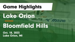 Lake Orion  vs Bloomfield Hills Game Highlights - Oct. 18, 2023