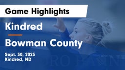 Kindred  vs Bowman County  Game Highlights - Sept. 30, 2023