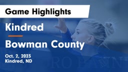 Kindred  vs Bowman County  Game Highlights - Oct. 2, 2023
