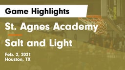 St. Agnes Academy  vs Salt and Light Game Highlights - Feb. 2, 2021