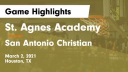 St. Agnes Academy  vs San Antonio Christian  Game Highlights - March 2, 2021