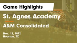 St. Agnes Academy  vs A&M Consolidated  Game Highlights - Nov. 12, 2022