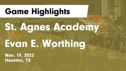 St. Agnes Academy  vs Evan E. Worthing  Game Highlights - Nov. 19, 2022