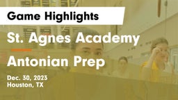 St. Agnes Academy  vs Antonian Prep  Game Highlights - Dec. 30, 2023