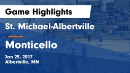 St. Michael-Albertville  vs Monticello  Game Highlights - Jan 25, 2017