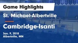 St. Michael-Albertville  vs Cambridge-Isanti  Game Highlights - Jan. 9, 2018