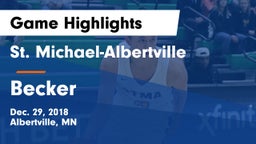 St. Michael-Albertville  vs Becker  Game Highlights - Dec. 29, 2018